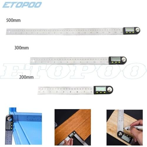200mm 300mm 500mm Steel Digital Protractor 12inch Inclinometer Goniometer Level Measuring Tool 20inch Angle Gauge digital Ruler