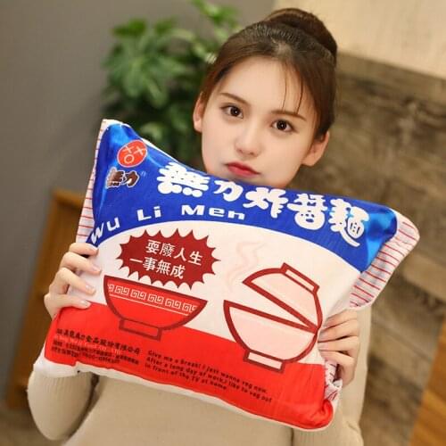 Interesting Noodles Blanket Simulation Plush Food Noodles Throw Pillow with Blanket Stuffed Ramen Pillow Cushion Home Decor