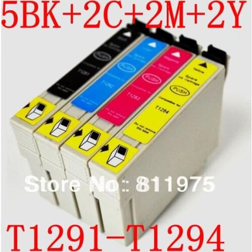 11 pcs 129 T1291 -T1294 compatible ink cartridge For EPSON Stylus SX525WD SX535WD SX620FW BX925FW BX320FW Office B42WD Printer