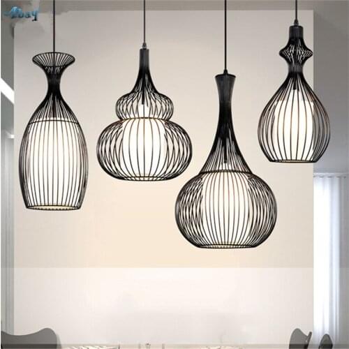Classical Iron Art Pendant Lights Gourd Shape Mesh for Restaurant Living Room Study Teahouse Kitchen Loft Decor Rustic Lamp