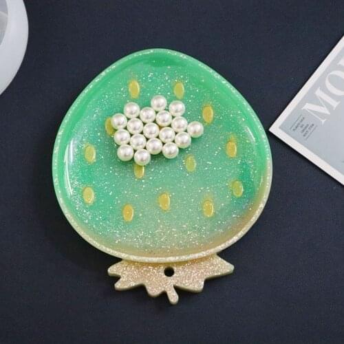 Strawberry Fruit Disc Silicone Mold DIY Crystal Coaster Candy Plate Resin Mold Containing Tray Storage Box Mirror Mold For Resin