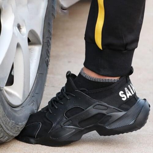 Lightweight Work Sneakers Male Fashion Safety Shoes Men Steel Toe Shoes Work Boots Anti-puncture Men Work Shoes Winter Boots