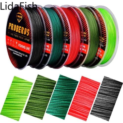 Lidasfish 4 Strands 100M PE Braided Fishing Line MultiColor Multifilament Fishing Line Smooth for Carp Fishing 6LB -100LB