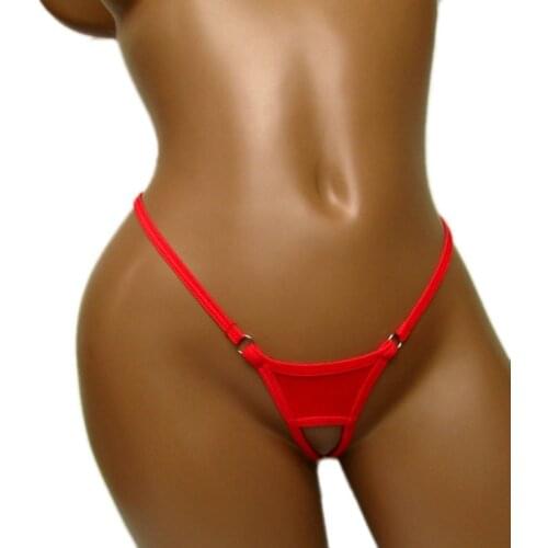 Candy Cherries Micro Thong Women Sexy Tangas Open Crotch RedPanties Bikini Solid String Lady Plus Size Underwear Lingerie Skimpy
