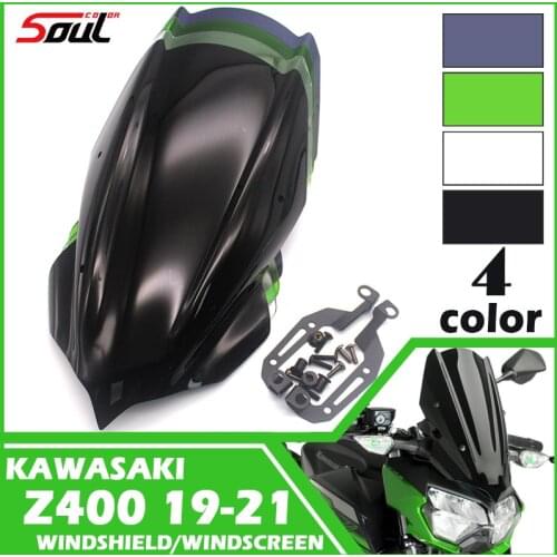 Motorcycle Sports Windshield Viser WindScreen Visor Fits For Kawasaki Z250 19-21 Z400 2019 2020 2021 Double Bubble