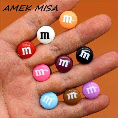 Novel Single Sale Chocolate Candies Shoe Charms Accessories Simulation Rainbow Beans Shoe Decoration fit croc jibz Kids X-mas