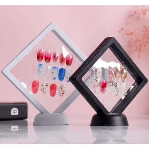 PE Suspension Frame Nail Art Model Display Photo Color Card Stand Jewelry dustproof display stand 11*11cm