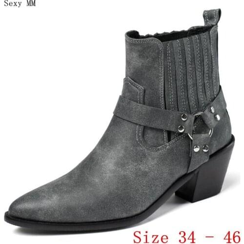 Spring Autumn High Heels Women Ankle Boots Woman Short Boots High Heel Shoes Plus Size 34 - 40 41 42 43 44 45 46