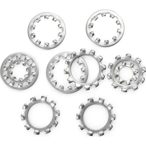 Lock Washer M3/M4/M5/M6/M8/M10/M12-M20 Internal Toothed Gasket Washer Lock Washer External Teeth Stainless Steel 304