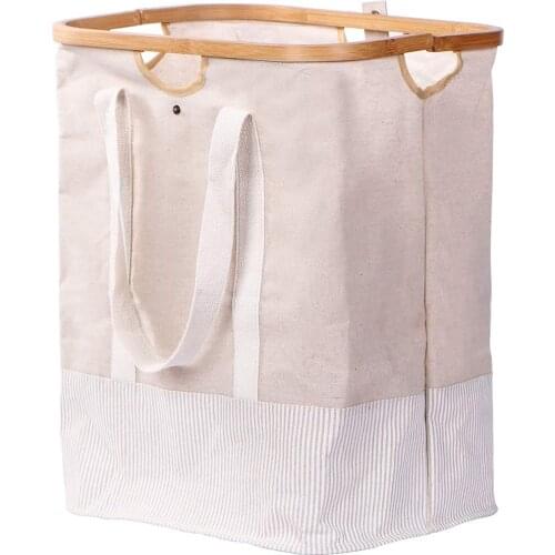Folding Laundry Hamper,Waterproof Foldable Laundry Storage Baskets Clothes Hamper (Beige 1pcs)