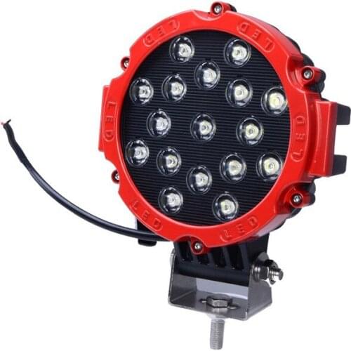 LED vehicle Lamp 51W Circular Red Automobile working LED installed headlight Off-road vehicle Lamp 18-96W