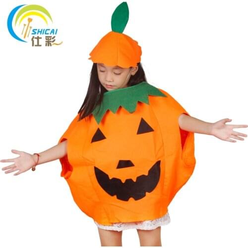 Pumpkin Clothes Costume Halloween Dress Up for Adult and Child Non-woven Fabrics Cosplay Party Carnival Party Supplies