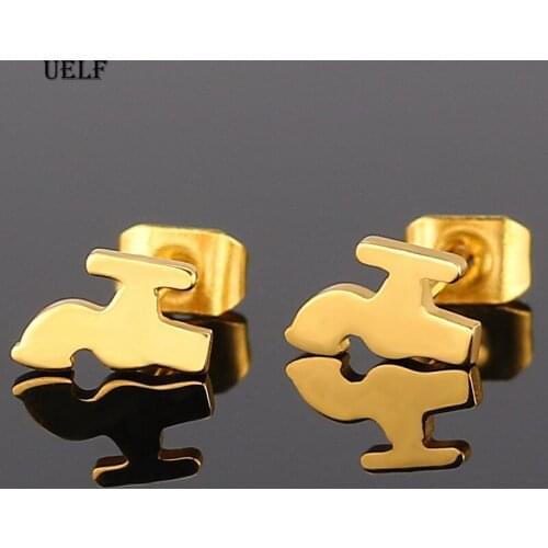 Uelf Fashion Creative Personality Cute Exaggerative Ear Nails Stereo Faucet Fashion Stainless Steel Puncture Ear Nails