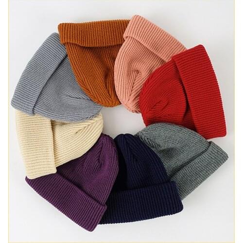 Cozy Beanie Watch Hat Roll up Skullcap Fisherman Beanie Men Women Unisex Cuffed Plain Skull Knit Hat Cap Winter Warm