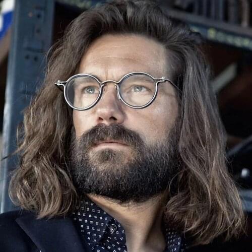 Hand-made Titanium Acetate Vintage Round Eyeglasses Men Women Retro Eye Glasses Frame Optical Myopia Prescription JDA3131