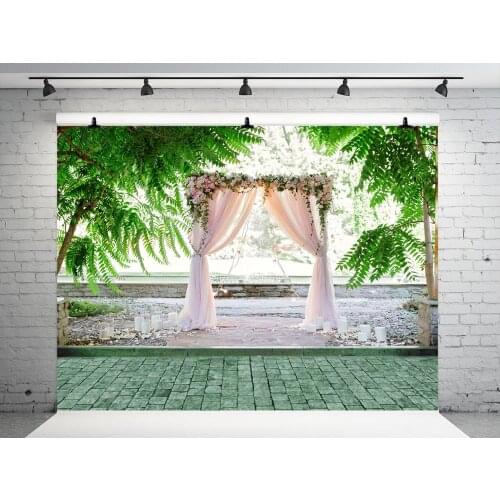 VinylBDS Scenic Photography Backdrops Flower Wedding Stand Background Vintage Brick Floor Background for Photocall Wedding
