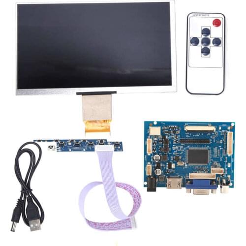 7in LCD TFT Display 1024x600 HDMI VGA Monitor Screen Controller Board Kit For Raspberry Pi 3/2 Computer