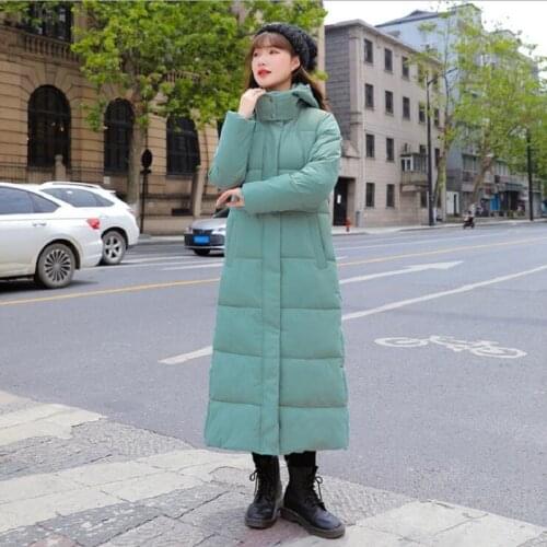Winter Coat Woman X-Long Fashion Jackets Female Thicken Hooded Parkas Cotton Padded Clothing Snow Wear Plus Size S-3XL
