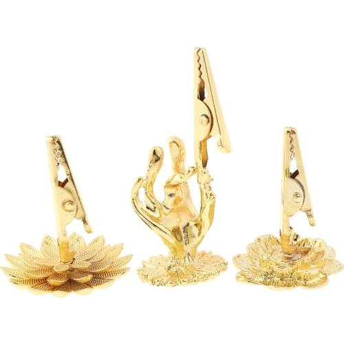 Golden Incense Burner Holder Popular High-Grade Buddha Hand Lotus Incense Clip Religious Gold-Plated Incense Clip Home Decor