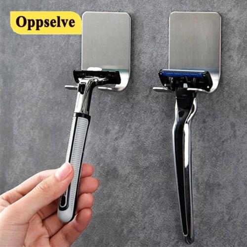 1Pcs Stainless Steel Razor Holder Punch Free Men Shaver Shelf Bathroom Razor Phone Holder Wall Bathroom Kitchen Hook Accessories