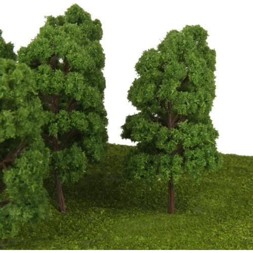 10 Green Model Trees 1:75 HO Scale Train Railway War Game Diorama Scenery