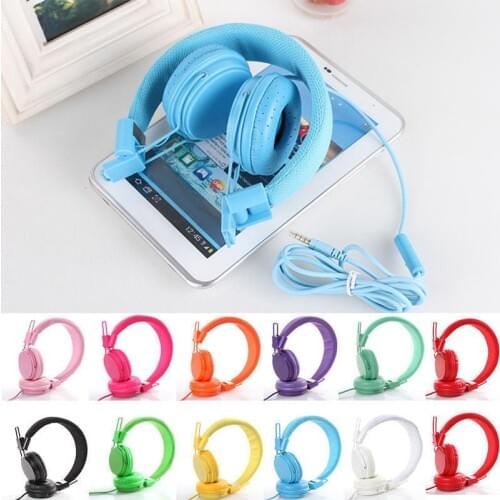 3.5mm Wired Headband 10color Kids Extender Ear Headphones Coaxial Stylish Headband Earphones for iPad Tablet Smart phones