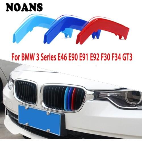 3pcs M Performance For BMW E46 Accessories BMW E90 F30 F34 E91 E92 E93 3 Series GT GT3 Front Grille Trim Strips Cover Stickers