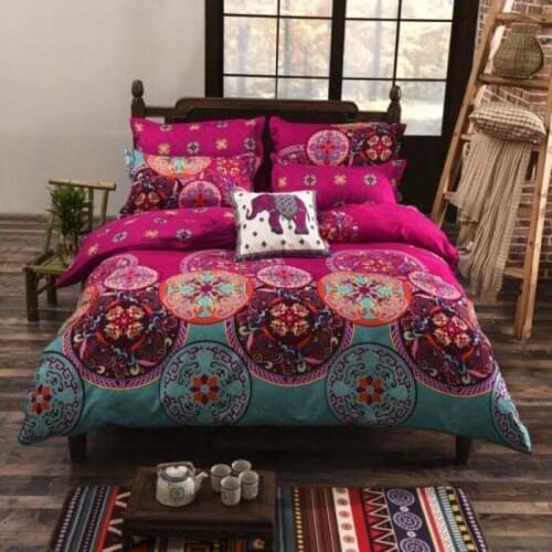 4Pcs flower printed Luxury Bedding set King Queen twin size Bed set comforter Duvet cover Bed sheet set pillowcase Bed Linen