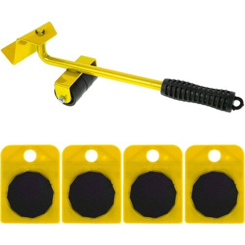 5 Pcs/set Professional Furniture Transport Lifter Tool Sliders Kit Heavy Stuffs Moving Hand Tools Set Wheel Bar Mover Device