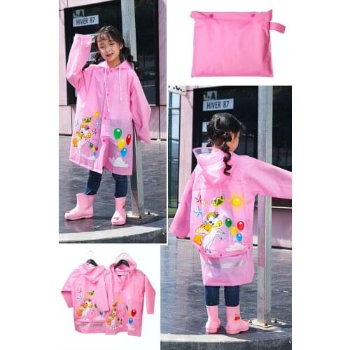 Arsimo Animal Figured Hoodie Kids Raincoat With Bag