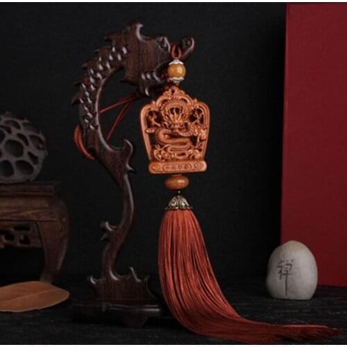 Taomu zodiac car pendant dragon double-sided carving zodiac car rearview mirror jewelry fashion pendant
