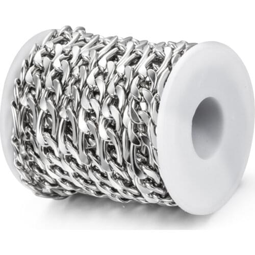 Width 8.8mm 11mm Stainless Steel NK 3:1 Chain Waist Chains Necklace For Jewelry Making Materials Plants Bracelet Supplies 1M