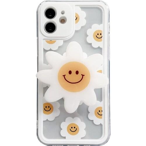 Lovely Sunny Flower Stand Knot Case for iPhone 12 Pro Max Back Phone Cover for 12 11 Pro Max X XS XR 8 7 Plus SE 2020