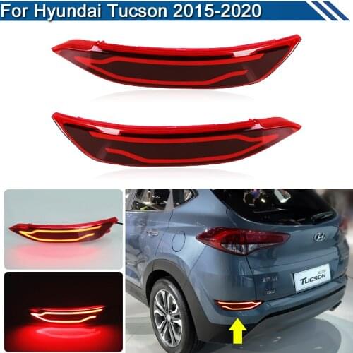 For Hyundai Tucson 2015 2016 2017 2018 2019 2020 LED Rear Bumper Reflector Light Fog Lamp Driving Light Braking Brake Lights