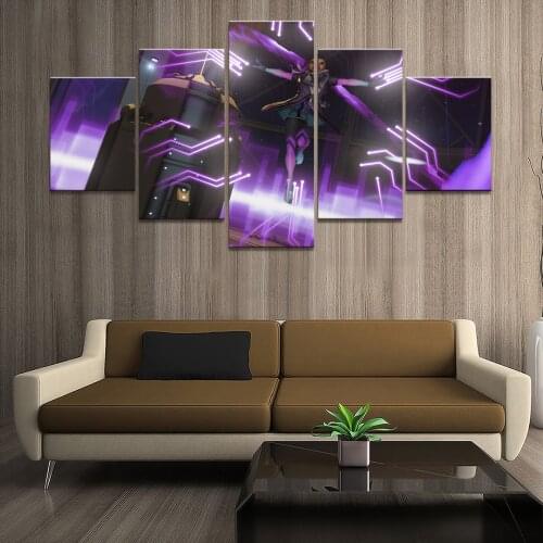 Home Decor Poster HD Pictures Prints Canvas 5 Piece Modular Overwatch Sombra Olivia Colomar GAME Living Room Decorative Painting