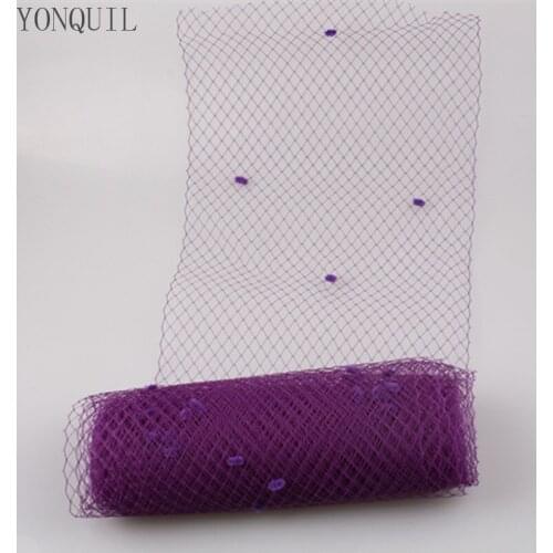 Purple 5 Yards Per Lot Birdcage Veil With Dot 25CM Width Russian Veiling Netting Wedding Dot Veils Material Free Shipping LDV08