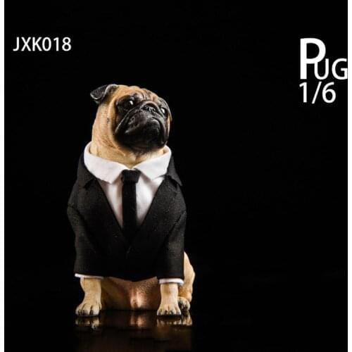 JXK 1/6 Scale JXK018 Animal Statue Scene Accessories Pug Dog Frank Pet Figure Model Dog for 12 inches Action Figure