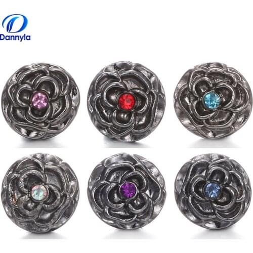 Beautiful Flower 12mm Snap Jewelry Fit Snap Button Earring LSSN12MM21