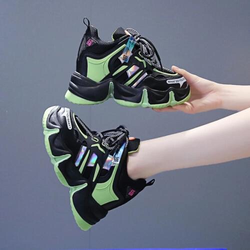 Sneakers Women 2020 Fashion Platform Sneakers Lady Brand Wedges Casual Shoes for Woman Leather Sports Dad Shoes 10cm