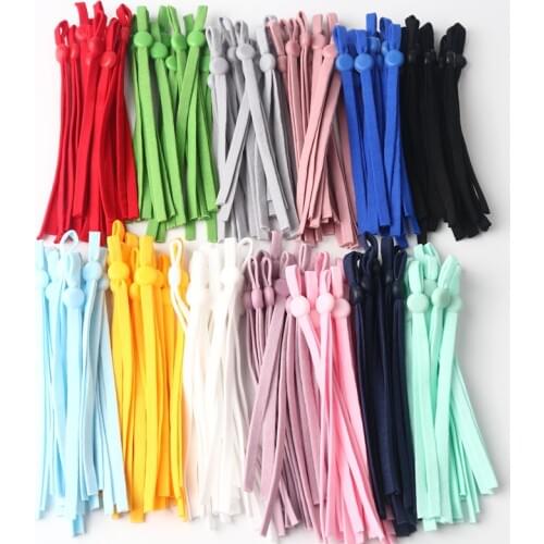 50Pcs Mask Elastic Band Color Elastic Adjustable Mask Silicone Buckle Soft Rubber Non-slip Sewing Accessories Material 11-12CM