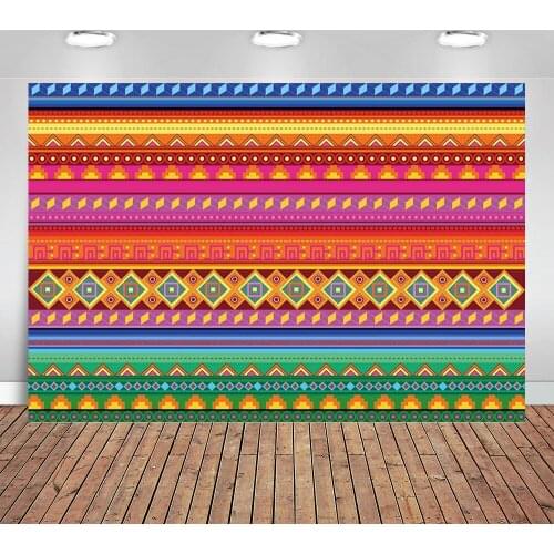 Mexican Fiesta Theme Colorful Stripes Backdrop Cinco De Mayo Banner Festival Decor Carnival Birthday Photography Background