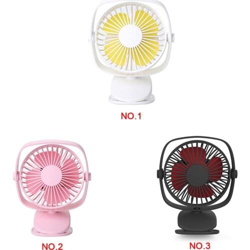 Mini Hand Fan Clip Fan Desktop Baby Car Student Dormitory Small Cooling USB Chargable 720 Degree Rotation White /Black /Pink Fan