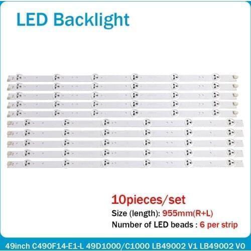 New 20pcs/ set of 49-inch LED TV backlight bar for C490F14-E1-L 49D1000/C1000 LB49002 V1 LB49002 V0