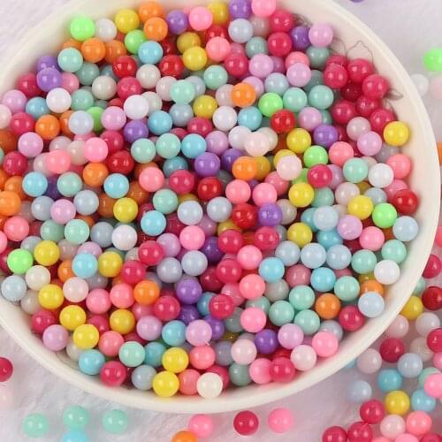 Cross-border new 3/4/5/6/8 mm without Kong Shi color round bead bead diy candy dispersion decoration accessories