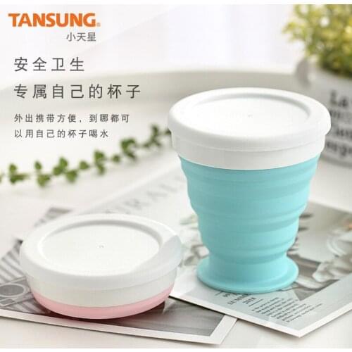 New Silicone Folding Cup Holder Water Cup Outdoor Student Practical Coffee Mug Plastic Cup Home & Garden Drinkware Mugs