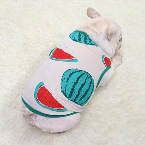 Pet Dog Clothes for Small Dogs Cats Cotton Fashion Watermelon Clothes for Fat Pet French Bulldog T-shirt Chihuahua Apparels