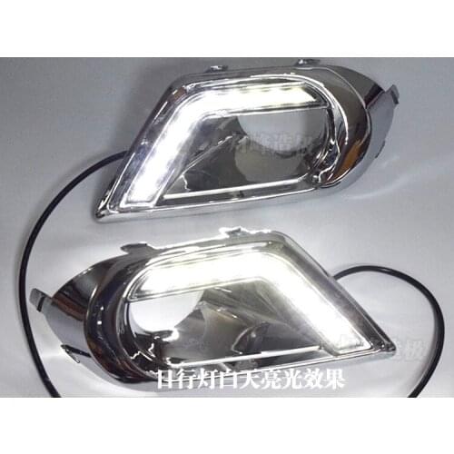 Osmrk new arrival led drl daytime running light for forester 2013 2014 2015, with fog lamp cover, chrome plating version