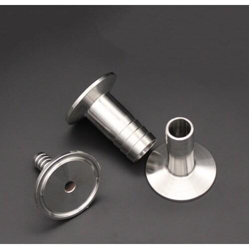 0.5" 1" 1.5" to 6/8/10/12/14/16/19/25/38/45/51/57/63mm Hose Barb SUS304 Stainless Steel Sanitary Tri-Clamp Hosetail Home Brew