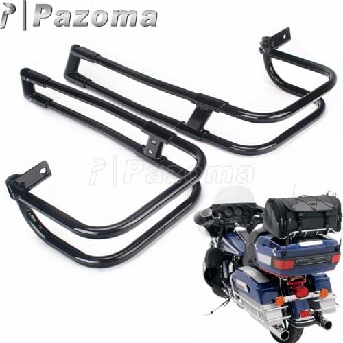 Motorcycle Protection Side Box Guard Black Steel Saddlebag Rails Mount Bracket for Harley Touring FLHR FLHTK FLHX FLHTCU 14-2021