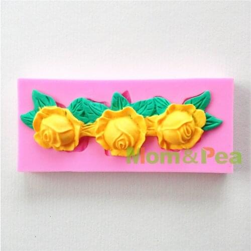 Mom&Pea 0639 Free Shipping Flowers Shaped Silicone Mold Cake Decoration Fondant Cake 3D Mold